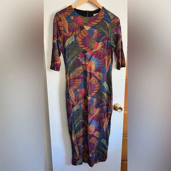 Farm Rio Dotted Macaws Midi Dress - Picture 2 of 3